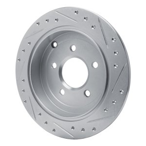 Buick Rendezvous Brake Rotor (1) - Rear Left - R1 Concepts - Drilled & Slotted - Silver - `01-`07